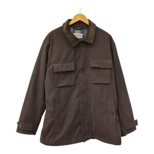 London Fog Jacket Mens XL Brown Barn Chore Coat Corduroy Cotton Blend